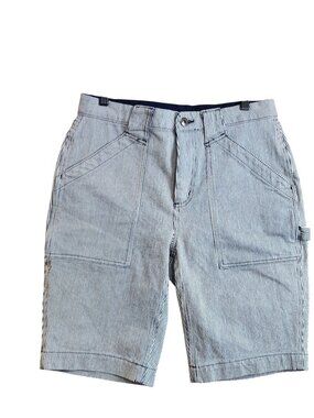 Duluth Trading Co. Shorts Blue White Striped Carpenter Pockets Womens size 6